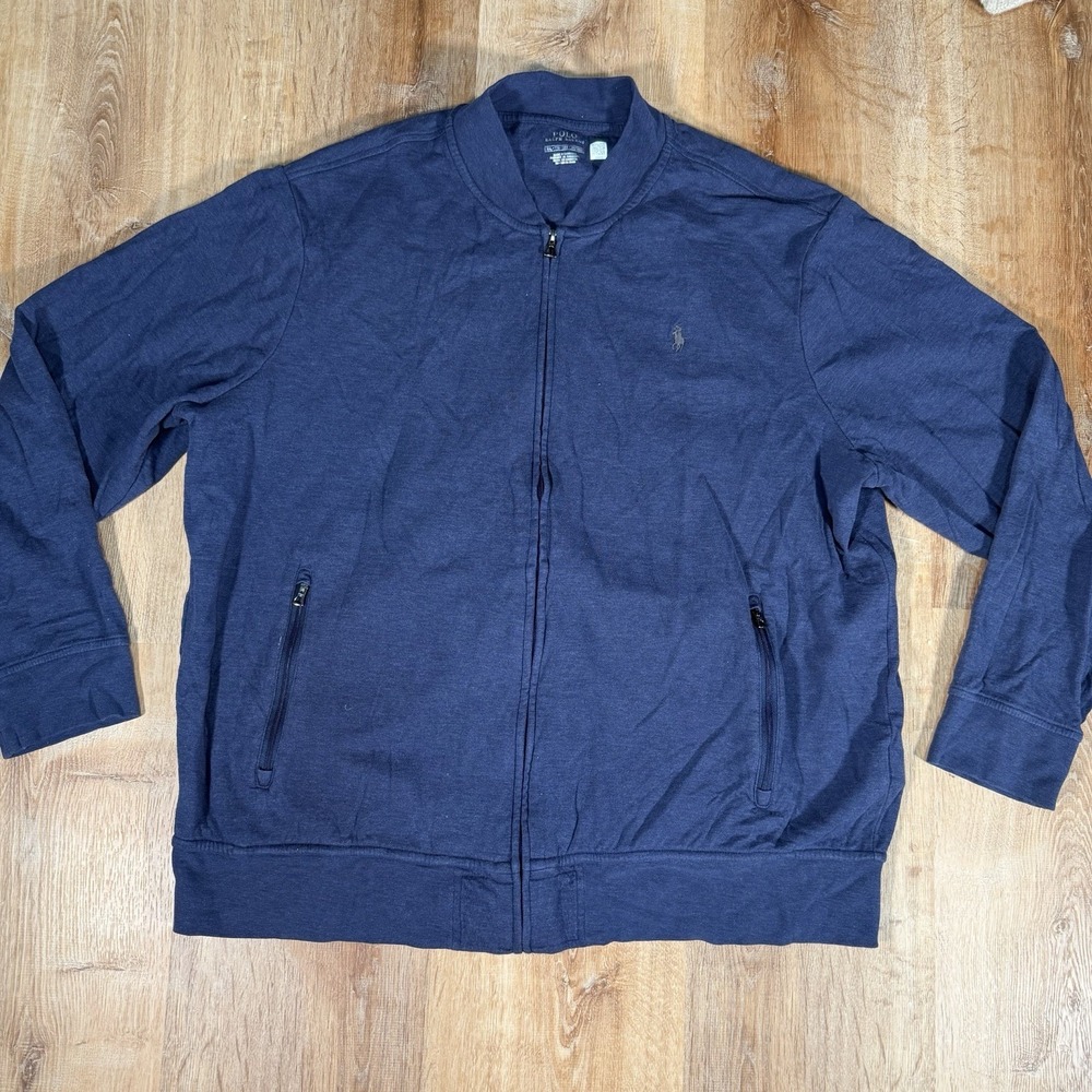Polo Ralph Lauren Men's XXL Luxury Jersey Baseball Full Zip Up Jacket Track